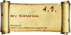 Arz Viktorina névjegykártya